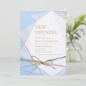 金ゴールドグリッタータイポグラフィレストランニューオープニング 招待状 (スタンド正面)