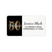 金ゴールドグリッタータイポグラフィ50とファブラス誕生日 ラベル (正面)