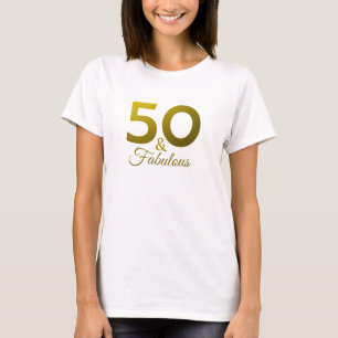 金ゴールドグリッタータイポグラフィ50及び素晴らしい誕生日 Tシャツ