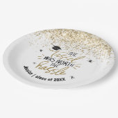 金ゴールドグリッタータッセルワースザハッスル卒業 ペーパープレート (アングル)