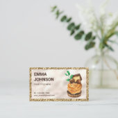 金ゴールドグリッタータルトパストリーシェフベーカリー 名刺 (スタンド正面)