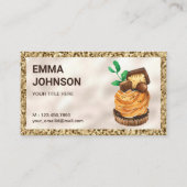 金ゴールドグリッタータルトパストリーシェフベーカリー 名刺 (正面)