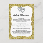 金ゴールドグリッターダイヤモンドハート安全対策 エンクロージャーカード (正面)