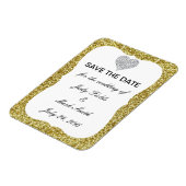 金ゴールドグリッターダイヤモンドハート日付磁石を保存 マグネット (左側)