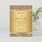 金ゴールドグリッターダイヤモンドバースデーパーティー2 招待状 (スタンド正面)