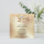 金ゴールドグリッターダイヤモンドボウきらめく列灯 招待状 (スタンド正面)