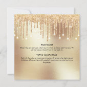 金ゴールドグリッターダイヤモンドボウきらめく列灯 招待状 (裏面)