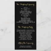 金ゴールドグリッターダイヤモンド結婚式 プログラム (裏面)