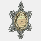 金ゴールドグリッターダイヤ結婚モンド50周年記念 スノーフレークピューターオーナメント (左)