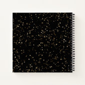 金ゴールドグリッターダストオンブラックノート ノートブック (裏面)