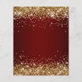 金ゴールドグリッターダークグラデーションレッド60th誕生日招待状 チラシ (裏面)