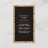 金ゴールドグリッターダークチョコレートカスタムチョコレートケーキベーカリー 名刺 (裏面)