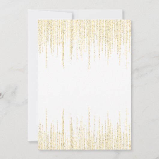 金ゴールドグリッターチェーンイエローオレンジフローラ誕生日 招待状 (裏面)