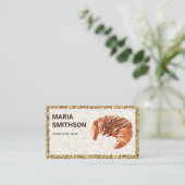 金ゴールドグリッターチョコレートクロワッサンベーカリー 名刺 (スタンド正面)