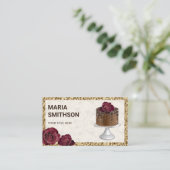 金ゴールドグリッターチョコレートケーキパティシシェフベーカリー 名刺 (スタンド正面)