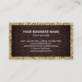 金ゴールドグリッターチョコレートケーキパティシシェフベーカリー 名刺 (裏面)