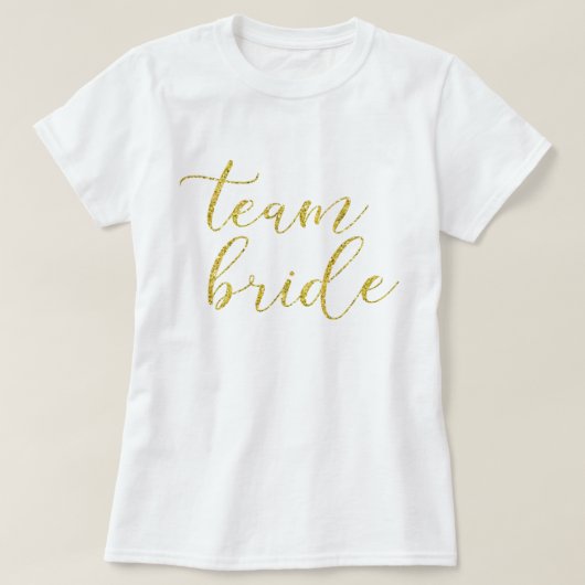 金ゴールドグリッターチームブ結婚ライド Tシャツ (デザイン正面)