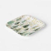 金ゴールドグリッターツリーズクリスマス紙プレート ペーパープレート (傾斜あり)