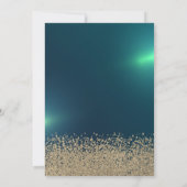 金ゴールドグリッターティアラダイヤモンドエッフェルタワーグリーン 招待状 (裏面)