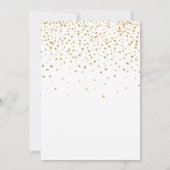 金ゴールドグリッターティアラ王室のブルーフローラキンセアニェラ 招待状 (裏面)