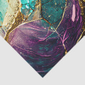 金ゴールドグリッターティール（緑がかった色）とパープルグラスアートデコパージュ 薄葉紙 (詳細)