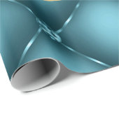 金ゴールドグリッターティール(緑がかった色)アゲートマーブルダイヤモンド ラッピングペーパー (ロールコーナー)