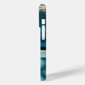 金ゴールドグリッターティール(緑がかった色)アゲートマーブルダイヤモンド Case-Mate iPhoneケース (裏面 / 左)