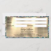 金ゴールドグリッターティール（緑がかった色）オパールギフト券 (裏面)