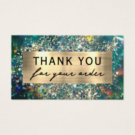 金ゴールドグリッターティール（緑がかった色）オパール割引カード