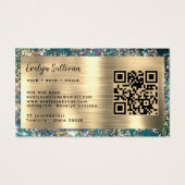 金ゴールドグリッターティール(緑がかった色)opalロイヤリティカード (裏面)