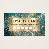 金ゴールドグリッターティール(緑がかった色)opalロイヤリティカード (正面)