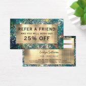 金ゴールドグリッターティール（緑がかった色）OPAL参照カード (デスク)