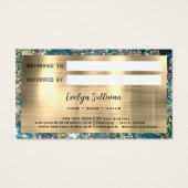 金ゴールドグリッターティール（緑がかった色）OPAL参照カード (裏面)