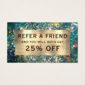 金ゴールドグリッターティール（緑がかった色）OPAL参照カード (正面)