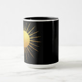金ゴールドグリッターテクスチャSun on black マグカップ (中央)