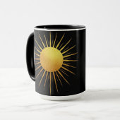 金ゴールドグリッターテクスチャSun on black マグカップ (正面左)