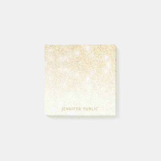 金ゴールドグリッターテンプレートモダンミニマリスエレガントト ポストイット (正面)