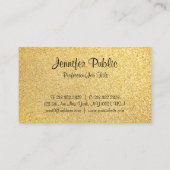 金ゴールドグリッターテンプレートモダン書エレガント道 名刺 (裏面)