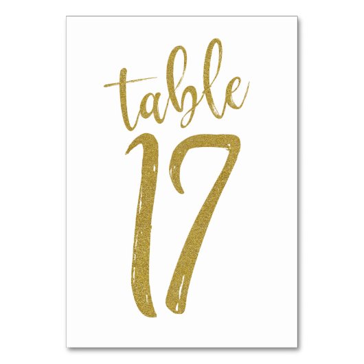 金ゴールドグリッターテーブル番号17 テーブルナンバー (正面)