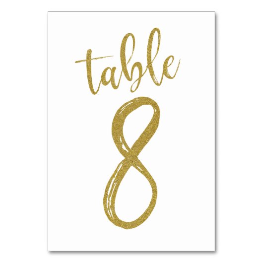 金ゴールドグリッターテーブル番号8 テーブルナンバー (正面)
