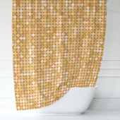 金ゴールドグリッターディスコ シャワーカーテン