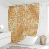 金ゴールドグリッターディスコ シャワーカーテン