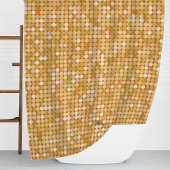 金ゴールドグリッターディスコ シャワーカーテン