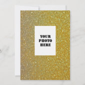 金ゴールドグリッターディナーブルー卒業 招待状 (裏面)