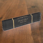 金ゴールドグリッターデザイン デスクネームプレート (側面)