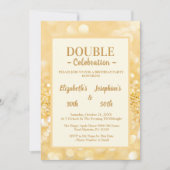 金ゴールドグリッターデュアル誕生日ソーリー招待状 招待状 (正面)