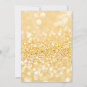 金ゴールドグリッターデュアル誕生日ソーリー招待状 招待状 (裏面)