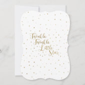 金ゴールドグリッタートゥインクルトゥインクルガールベビーシャワー 招待状 (裏面)