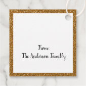 金ゴールドグリッタートナディアレッドノーズハッピーホリデーズギフト フェイバータグ (裏面)