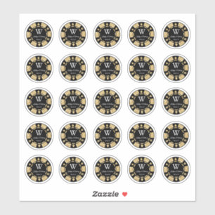 金ゴールドグリッタートランプのポーカーチップカジノウェディングパーティー3cm シール